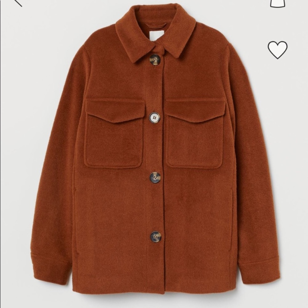 H&M felt rust shacket